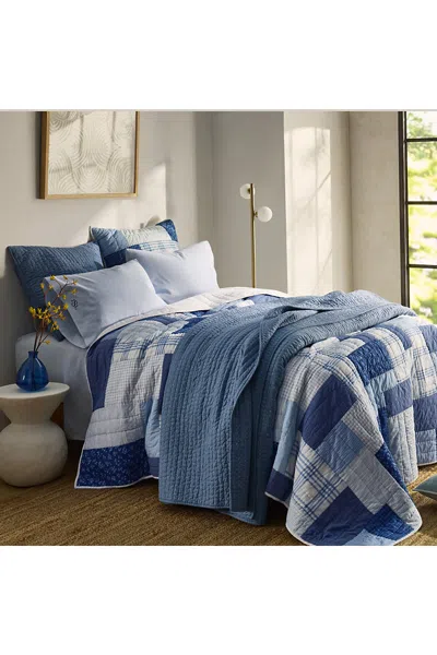 Lands' End Patchwork Quilt Sham In Blue