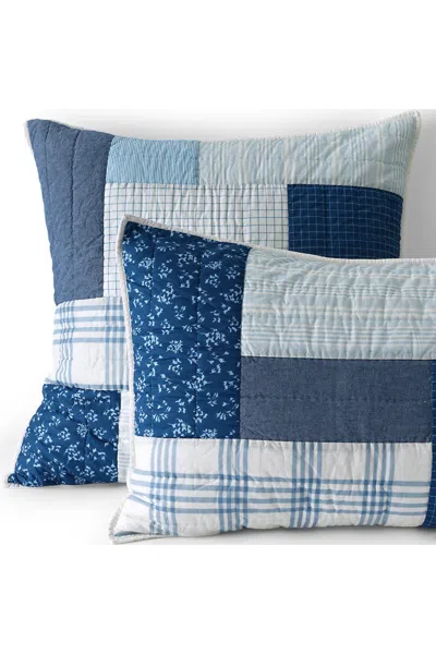 Lands' End Patchwork Quilt Sham In Blue