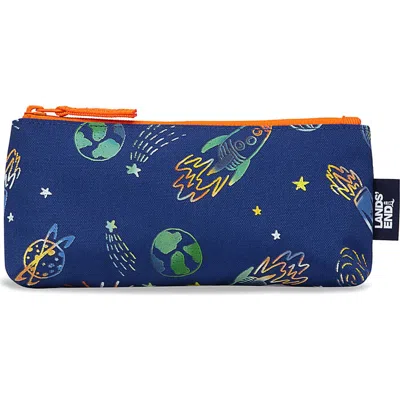Lands' End Kids'  Pencil Pouch In Spaceships/blue Nights