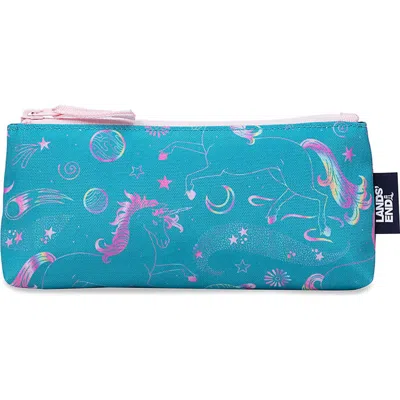 Lands' End Kids'  Pencil Pouch In Unicorns/baltic Teal