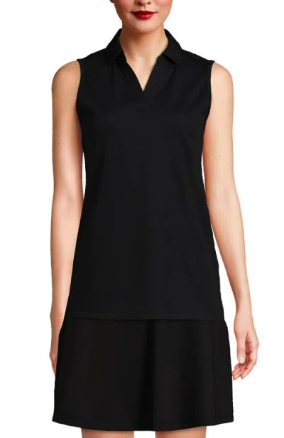 Lands' End Performance Pique Polo In Black
