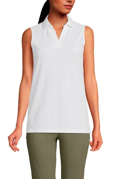 Lands' End Performance Pique Polo In White