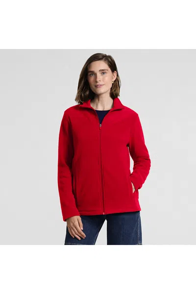 Lands' End Petite Anyweather Fleece Full Zip Jacket In Red