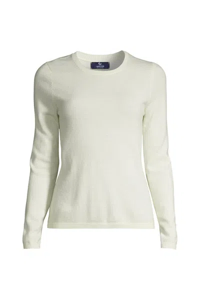 Lands' End Petite Cashmere Sweater In Ivory
