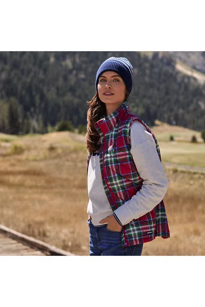 Lands' End Petite Featherfree Insulated Vest In Red
