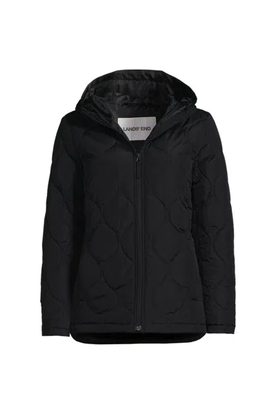 Lands' End Petite Featherfree Quilted Insulated Jacket In Black