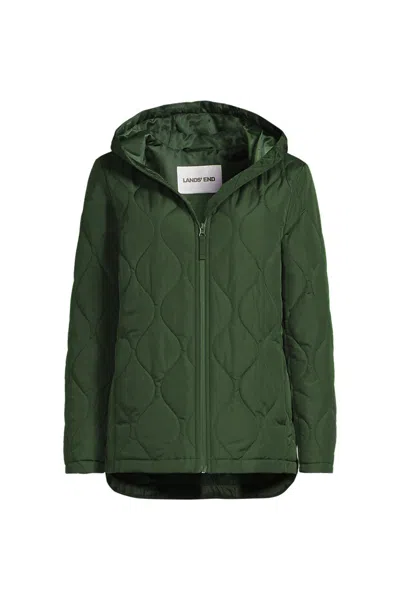 Lands' End Petite Featherfree Quilted Insulated Jacket In Green