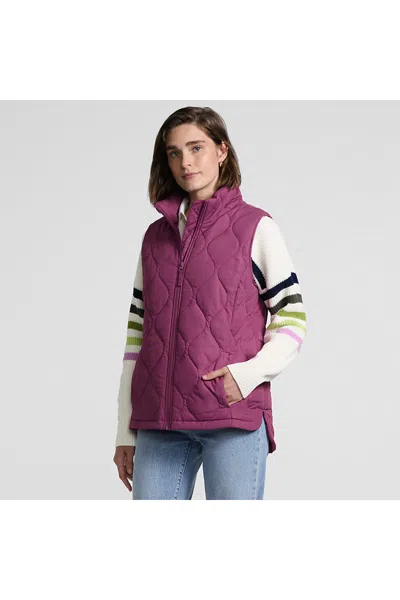 Lands' End Petite Featherfree Quilted Insulated Vest In Pink