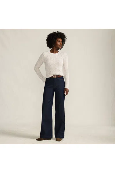 Lands' End Petite High Rise Wide Leg Denim Jeans In Blue