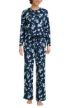 Lands' End Petite Knit 2 Piece Pajama Set In Blue