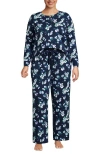 Lands' End Petite Knit 2 Piece Pajama Set In Blue
