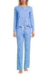 Lands' End Petite Knit 2 Piece Pajama Set In Multi
