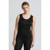 Lands' End Petite Silk Interlock Thermal Long Underwear Base Layer Tank Top In Black