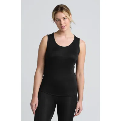 Lands' End Petite Silk Interlock Thermal Long Underwear Base Layer Tank Top In Black