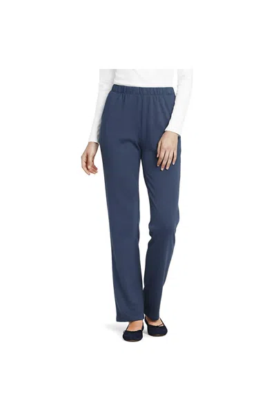Lands' End Petite Sport Knit High Rise Pants In Blue