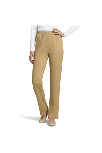 Lands' End Petite Sport Knit High Rise Pants In Brown