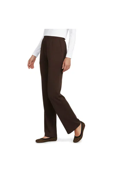Lands' End Petite Sport Knit High Rise Pants In Brown