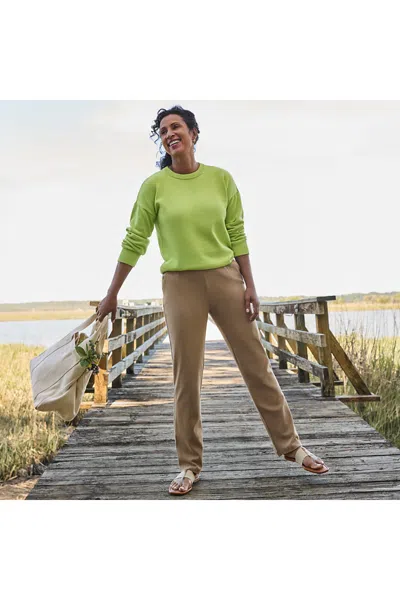 Lands' End Petite Sport Knit High Rise Pants In Multi