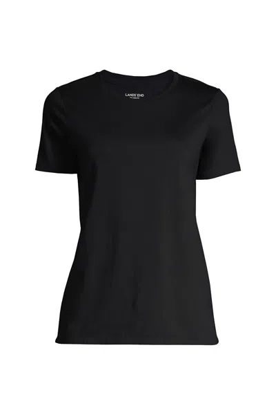 Lands' End Petite Supima Cotton Crewneck T-shirt In Black
