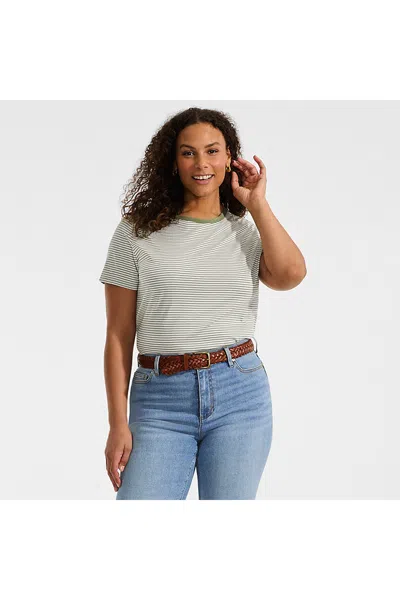 Lands' End Petite Supima Cotton Crewneck T-shirt In Green