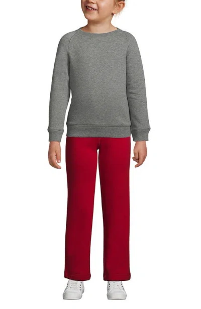 Lands' End School Uniform Kids Crew Sweatshirt In Pewter Heather