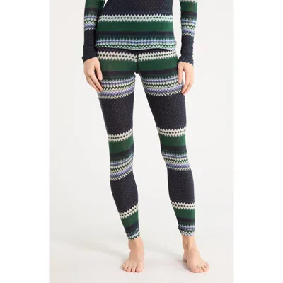 Lands' End Plaid Leggings In Green