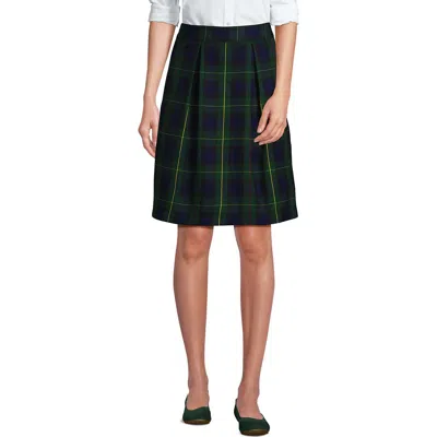 Lands' End School Uniform  Plaid Skort Top Of Knee In Hunter/classic Navy Plaid