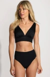Lands' End Plunge Bikini Top In Black