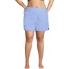 Lands' End Plus Size 5" Board Shorts With Panty In Soft Cloud Blue
