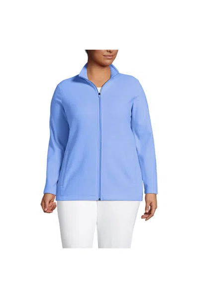Lands' End Plus Size Anyweather Fleece Full Zip Jacket In Blue