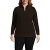 Lands' End Anyweather Fleece Quarter Zip Pullover In Deep Chocolate
