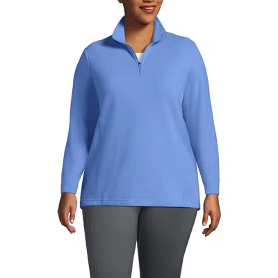 Lands' End Anyweather Fleece Quarter Zip Pullover In Fresh Blue
