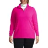 Lands' End Plus Size Anyweather Fleece Quarter Zip Pullover In Fuchsia Pink