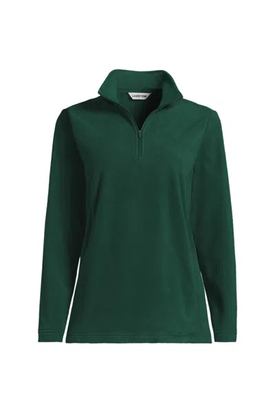 Lands' End Plus Size Anyweather Fleece Quarter Zip Pullover In Green