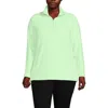 Lands' End Anyweather Fleece Quarter Zip Pullover In Icy Mint Green