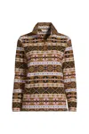Lands' End Plus Size Anyweather Fleece Quarter Zip Pullover In Multi