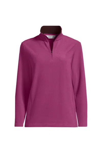 Lands' End Plus Size Anyweather Fleece Quarter Zip Pullover In Purple