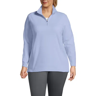 Lands' End Anyweather Fleece Quarter Zip Pullover In Soft Periwinkle