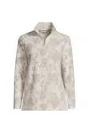 Lands' End Plus Size Anyweather Fleece Quarter Zip Pullover In Neutral