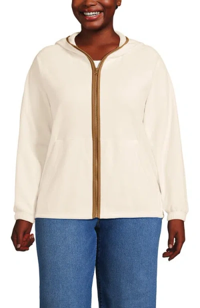 Lands' End Plus Size Anyweather Raindefense Fleece Full Zip Jacket In Neutral