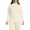 Lands' End Plus Size Baselayer Cozy Thermaskin Turtleneck Top In Multi