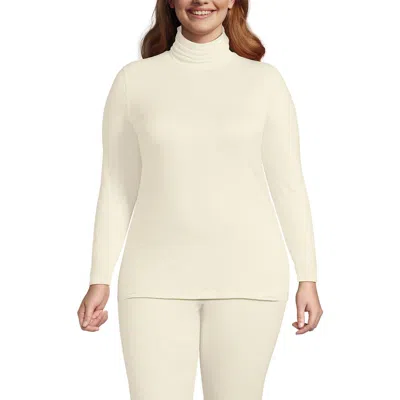 Lands' End Plus Size Baselayer Cozy Thermaskin Turtleneck Top In Multi