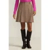 Lands' End Plus Size Brushed Flannel Pleated Mini Skirt In Multi