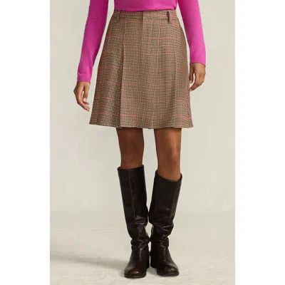 Lands' End Plus Size Brushed Flannel Pleated Mini Skirt In Multi