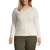 Lands' End Plus Size Cashmere Cardigan Sweater In White