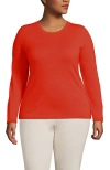 Lands' End Plus Size Cashmere Sweater In Papaya