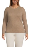 Lands' End Plus Size Cashmere Sweater In Vicuna Heather Donegal