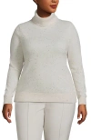 Lands' End Plus Size Cashmere Turtleneck Sweater In White