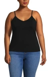 Lands' End Plus Size Cooling V-neck Camisole In Black