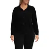 Lands' End Corduroy Cropped Button Front Jacket In Black